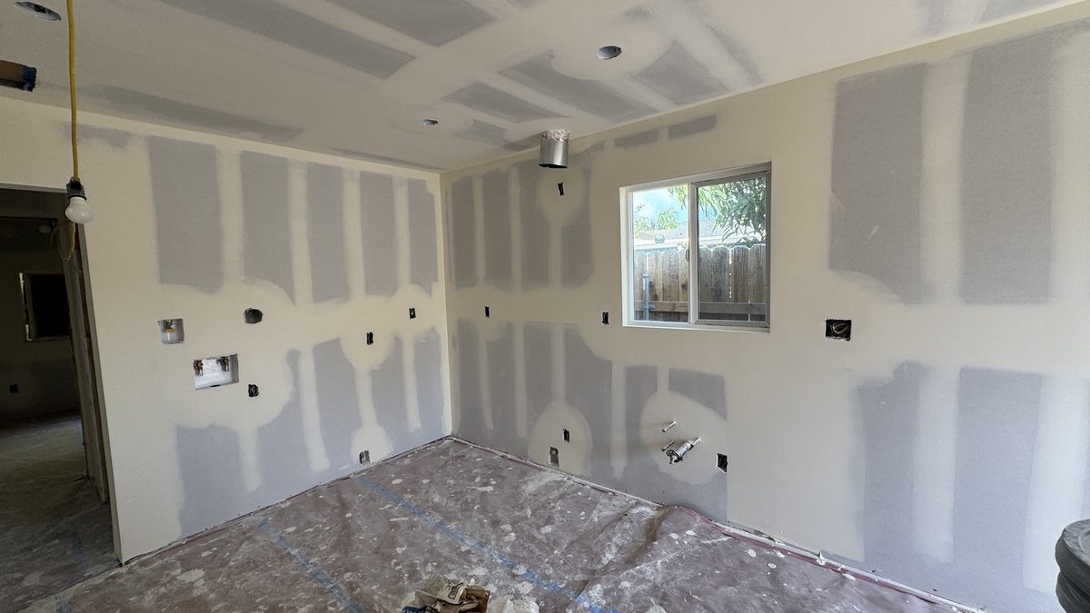 Whole home renovation drywall phase