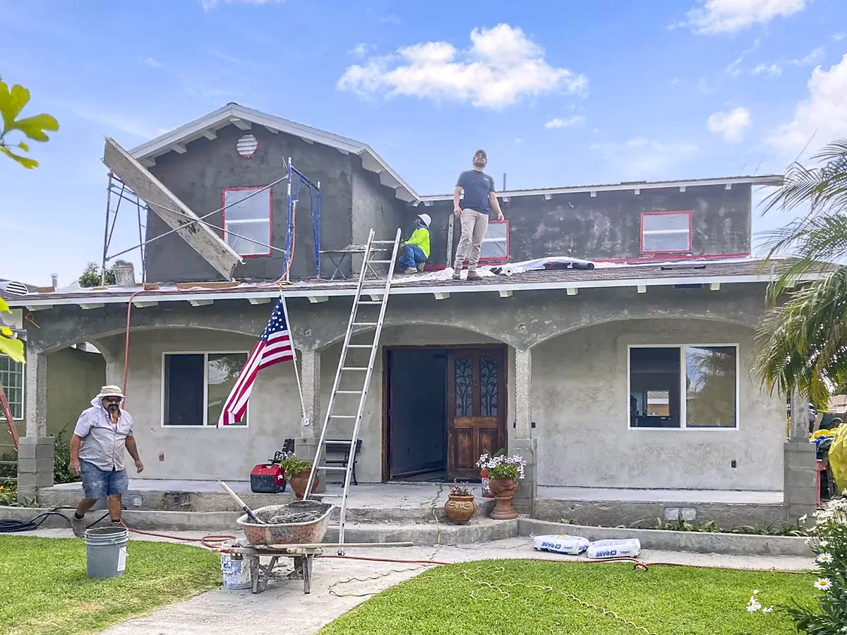 Exterior lath before stucco