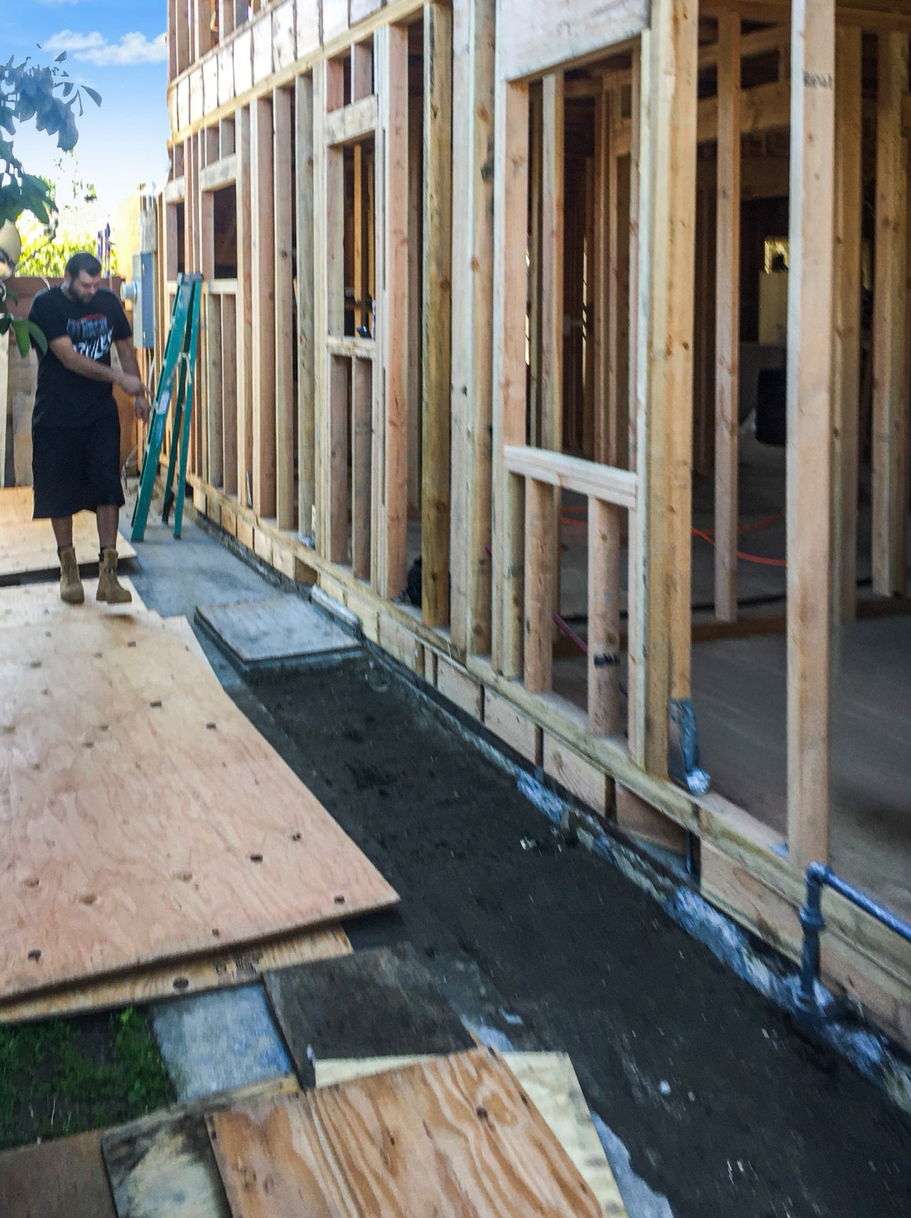 First and second floor framing for residential addition