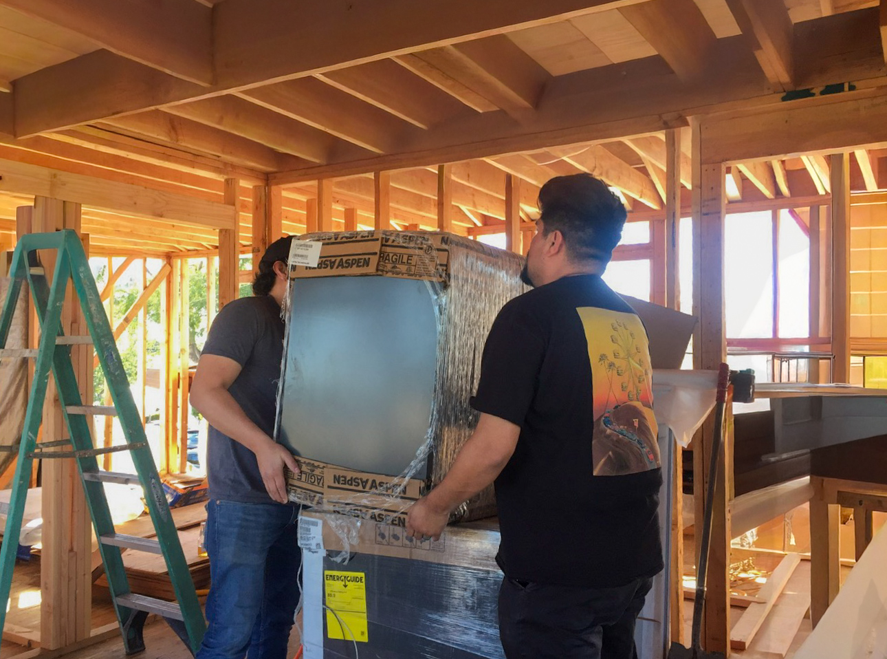 HVAC system installation during garage-to-ADU conversion